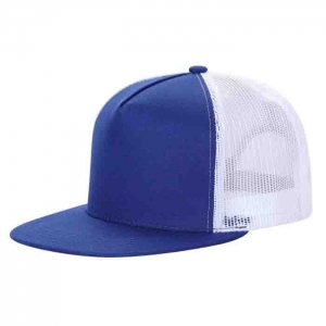 5 Panels Solid Color Flat Brim Trucker Cap